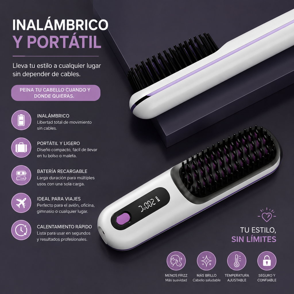 Cepillo Alisador Inalámbrico Pro™