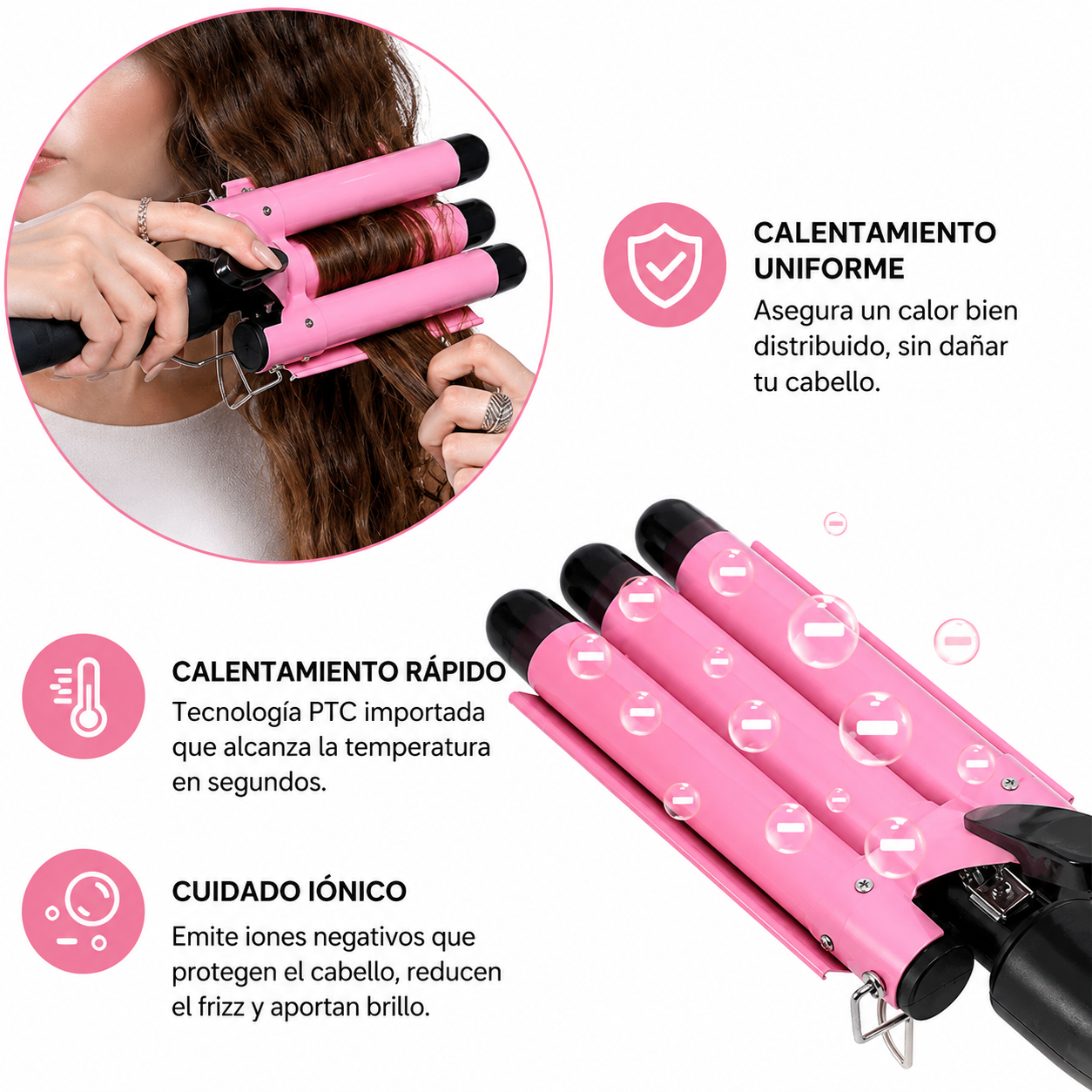 Rizador Triple de Ondas Pro™