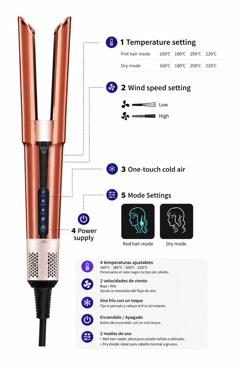 AeroLiss™ Secadora y Plancha 2 en 1